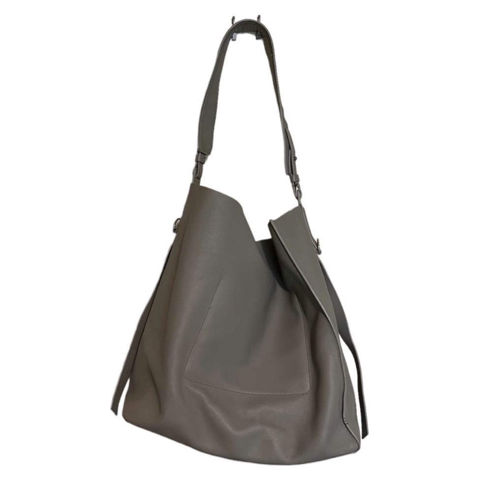 All Saints Gray Leather Bag